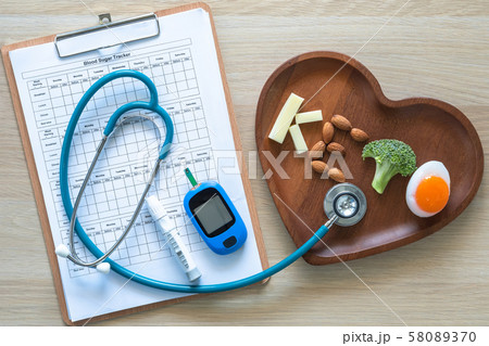 Keto food for ketogenic diet, healthy nutritional food eating lifestyle for good heart health with high protein, fat, low-carb to prevent heart disease and diabetes illness control 58089370