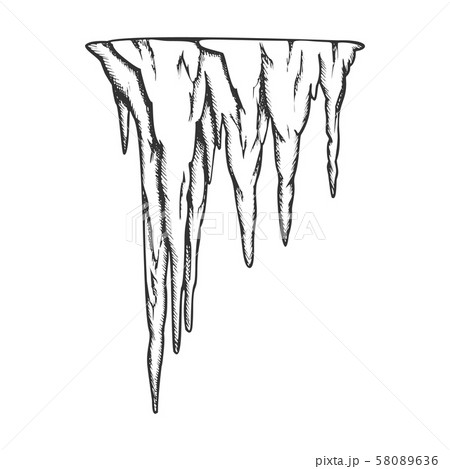 Stalactite Ancient Cave Element Vintage Vectorのイラスト素材