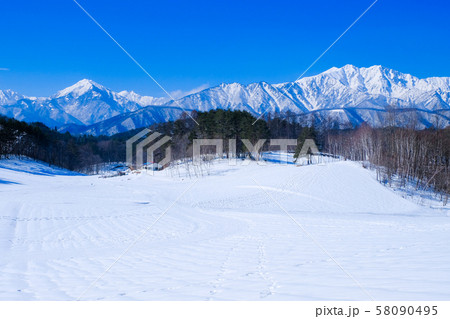 冬の中山高原 （北アルプスを望む） 58090495
