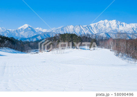 冬の中山高原 （北アルプスを望む） 58090496