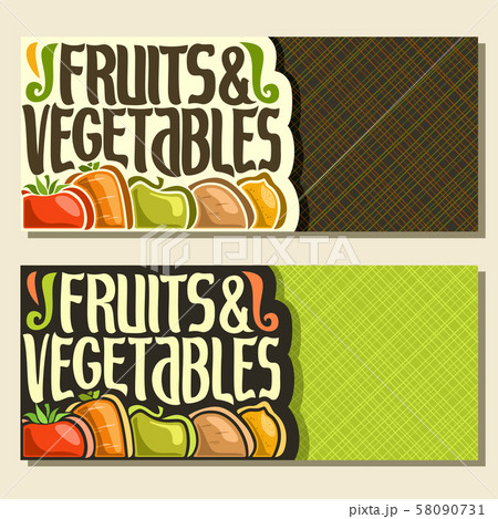Vector banners for Fruits and Vegetables Vector banners for Fruits and Vegetables 58090731
