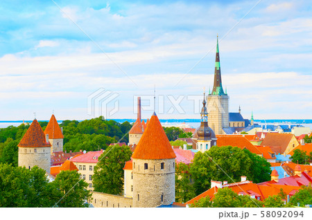 Tallinn Old Town skyline Estonia Tallinn Old Town skyline Estonia 58092094