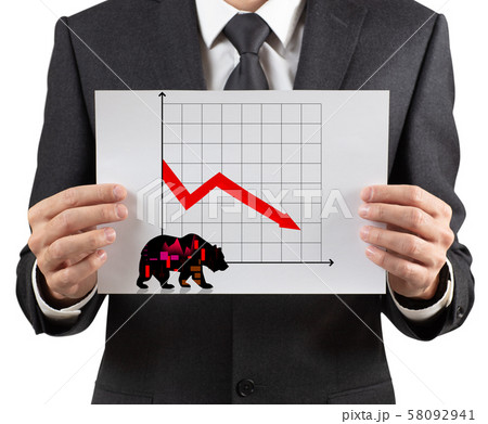 Black silhouette bear financial icons. 58092941