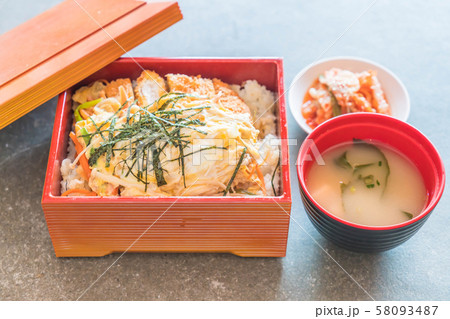 fried cutlet pork (katsudon) fried cutlet pork (katsudon) 58093487