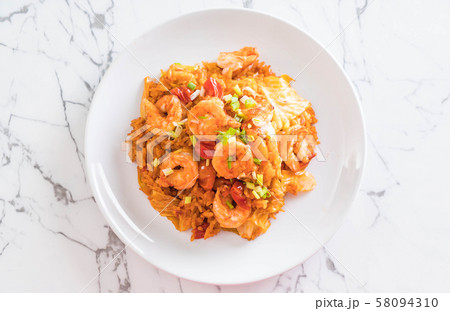 fried rice with korea spicy sauce and shrimps fried rice with korea spicy sauce and shrimps 58094310