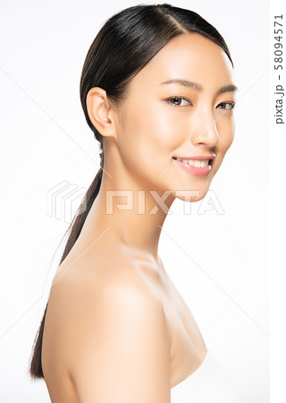 Beautiful Young Asian Woman with Clean Fresh Skin, Beautiful Young Asian Woman with Clean Fresh Skin, 58094571