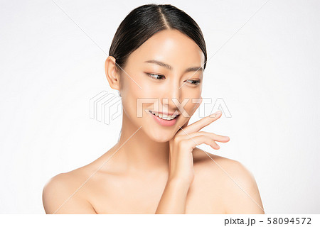 Beautiful Young Asian Woman with Clean Fresh Skin, Beautiful Young Asian Woman with Clean Fresh Skin, 58094572
