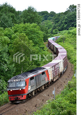 森林地帯を行くDF200-11コンテナ貨物列車 森林地帯を行くDF200-11コンテナ貨物列車 58094738