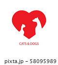 Love cats and dogs icon logo vector graphic design 58095989