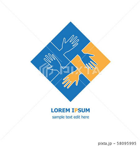 Four organization cooperation icon logo - four 58095995