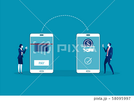 business online payment concept. Mobile transfers, Illustration of transfer payment,vector 58095997