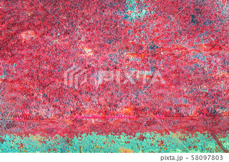 Cracked weathered old green red rusted paint background Cracked weathered old green red rusted paint background 58097803