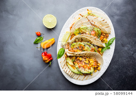 Mexican tacos with meat 58099144