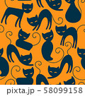 Halloween seamless pattern with black cats 58099158