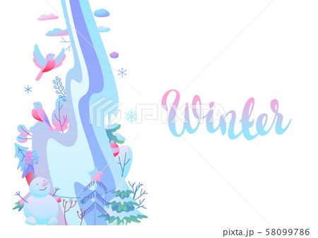 Background with winter items. 58099786