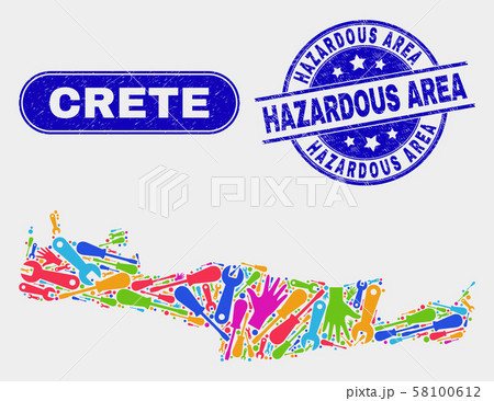 Tools Crete Map and Scratched Hazardous Area Seals Tools Crete Map and Scratched Hazardous Area Seals 58100612