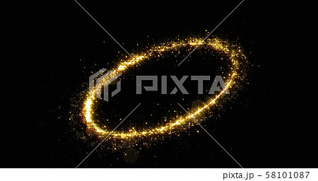 Golden glitter light circle tail, sparkling shine 58101087