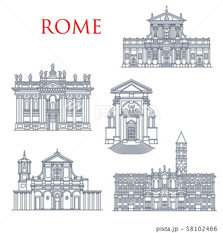 Rome famous buildings, architecture landmarks Rome famous buildings, architecture landmarks 58102466
