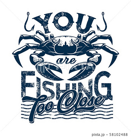 Underwater crab on waves, t-shirt print Underwater crab on waves, t-shirt print 58102488