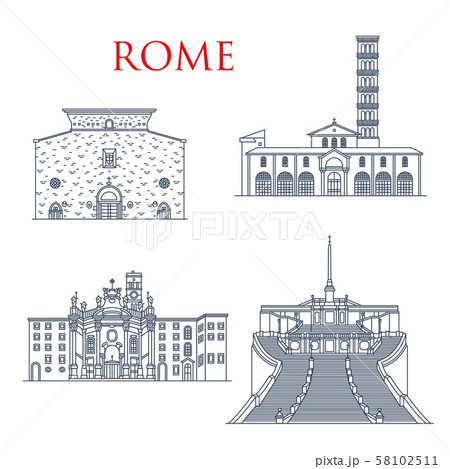 Rome architecture landmarks, famous buildings Rome architecture landmarks, famous buildings 58102511