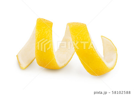 Lemon peel isolated on white background. Healthy food 58102588