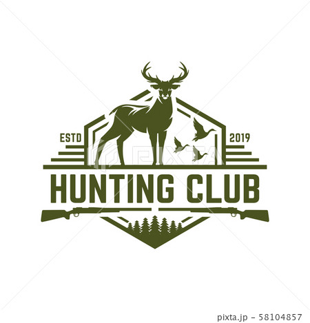 Deer or duck hunting logo, hunting badge or emblem Deer or duck hunting logo, hunting badge or emblem 58104857