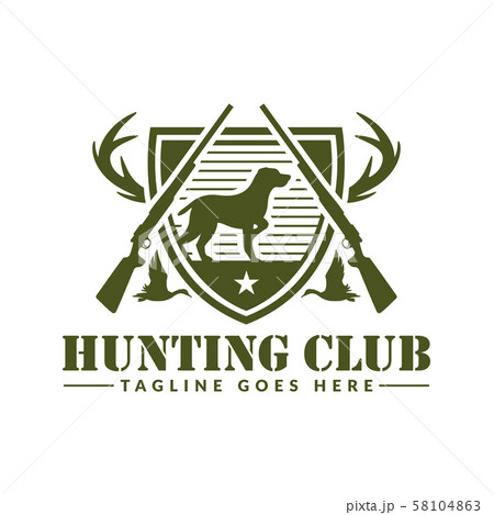 Deer or duck hunting logo, hunting badge or emblem 58104863