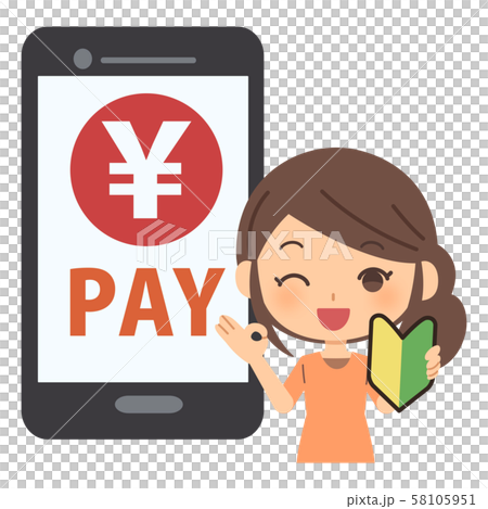 Female smartphone payment beginner Female smartphone payment beginner 58105951