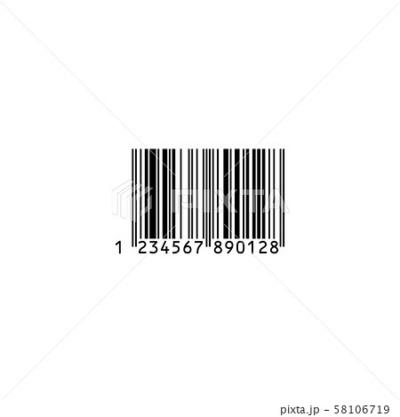 バーコード・買い物イメージ素材：シンプルなバーコード〔白背景）の 