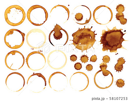 Collection vector stains of coffee for grunge design 58107253