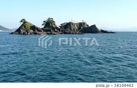 下関市吉見沖の景勝 加茂島 下関市吉見沖の景勝 加茂島 58109462