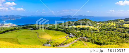 鬼岳園地　五島列島　福江島　パノラマ　【長崎県五島市】 58110335