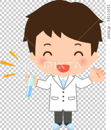 Male in a white coat with a test tube Male in a white coat with a test tube 58111031