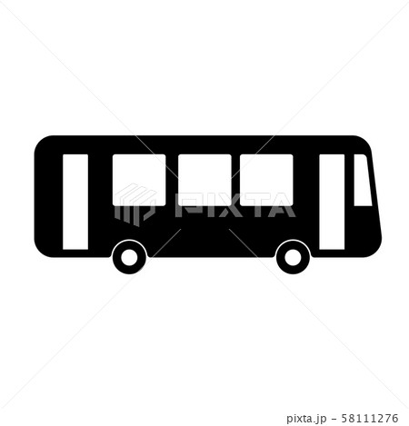 Silhouette bus sign on white background Silhouette bus sign on white background 58111276