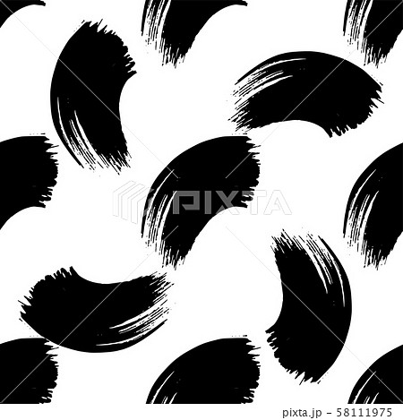 Vector Abstract black brush curl. Black and white engraved ink art. Seamless background pattern. 58111975