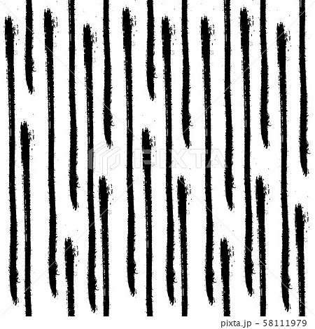 Vector Abstract black brush curl. Black and white engraved ink art. Seamless background pattern. 58111979
