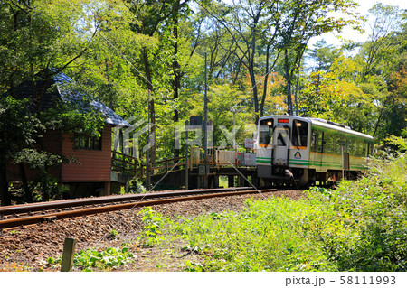 ローカル線　会津鉄道　塔のへつり駅 58111993