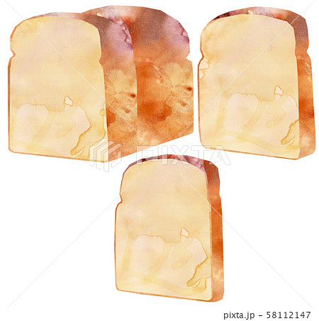 山食パン イラストセットのイラスト素材