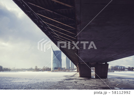 river Daugava in winter day 58112992