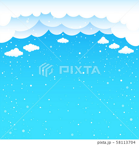 cartoon sky clouds and falling little snow 58113704
