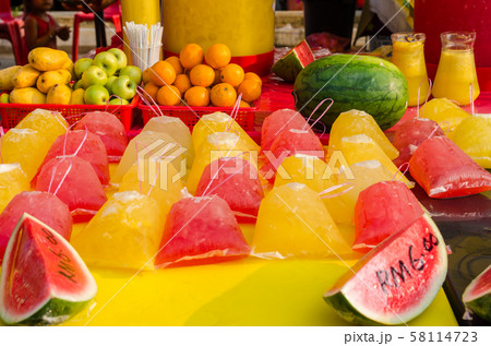 Different type of fruit juices selling in Ramadan Bazaar Kuala Lumpur. It is established for muslim to break fast during the holy month of Ramadan Different type of fruit juices selling in Ramadan Bazaar Kuala Lumpur. It is established for muslim to break fast during the holy month of Ramadan 58114723
