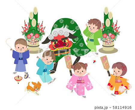 お正月の子ども 58114916