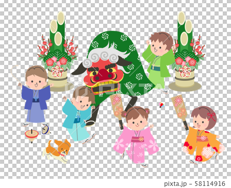 お正月の子ども 58114916