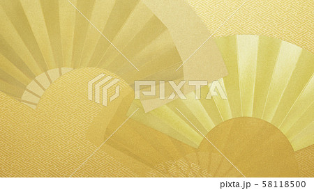 背景-和-和風-和柄-和紙-金箔-扇 58118500