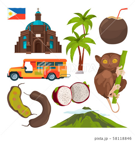 Vector set of colored symbols of philippines Vector set of colored symbols of philippines 58118846