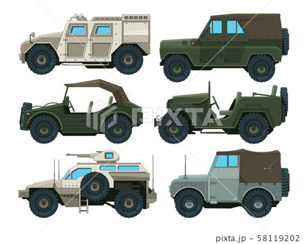 Colored pictures of military heavy vehicles 58119202