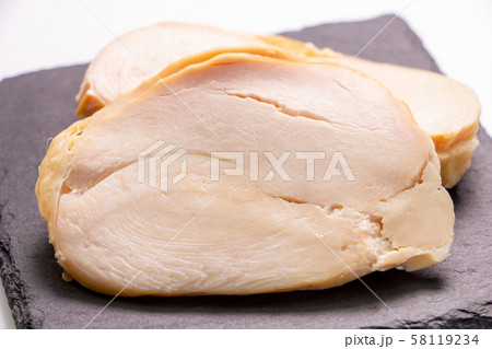 スモークチキン。(スレートプレート・白バック) 58119234