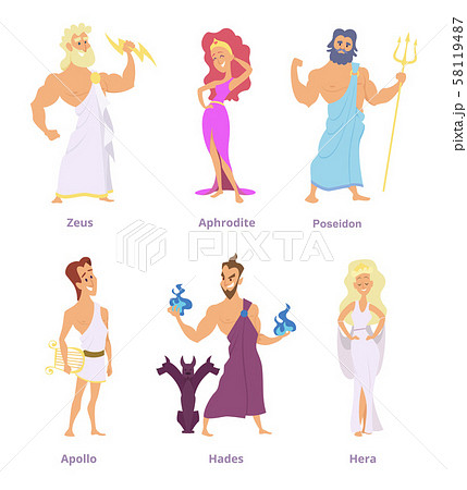 Ancient Greek Mythology The Gods And Goddesses のイラスト素材