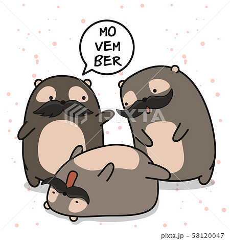 Adorable bear characters with mustache Adorable bear characters with mustache 58120047
