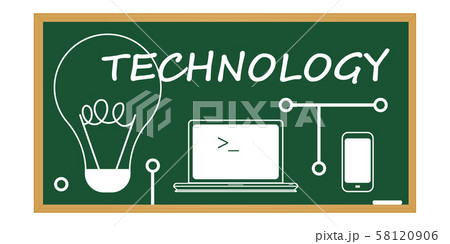 technology background on a school blackboard technology background on a school blackboard 58120906